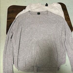 Bundle of two waffle knit long sleeve
